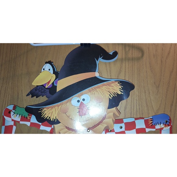 Vtg Current Jointed Scarecrow Halloween Fall Die Cut 32 Inch - Picture 2 of 8